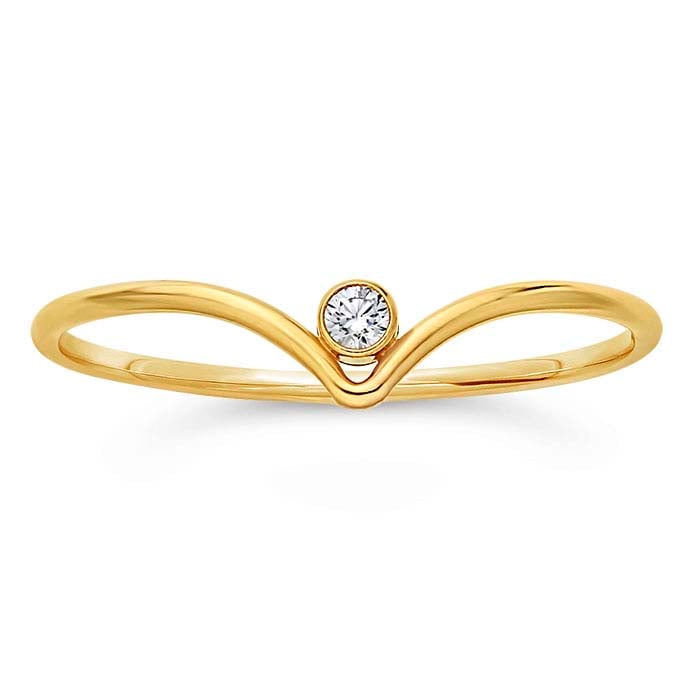 Chevron CZ Ring