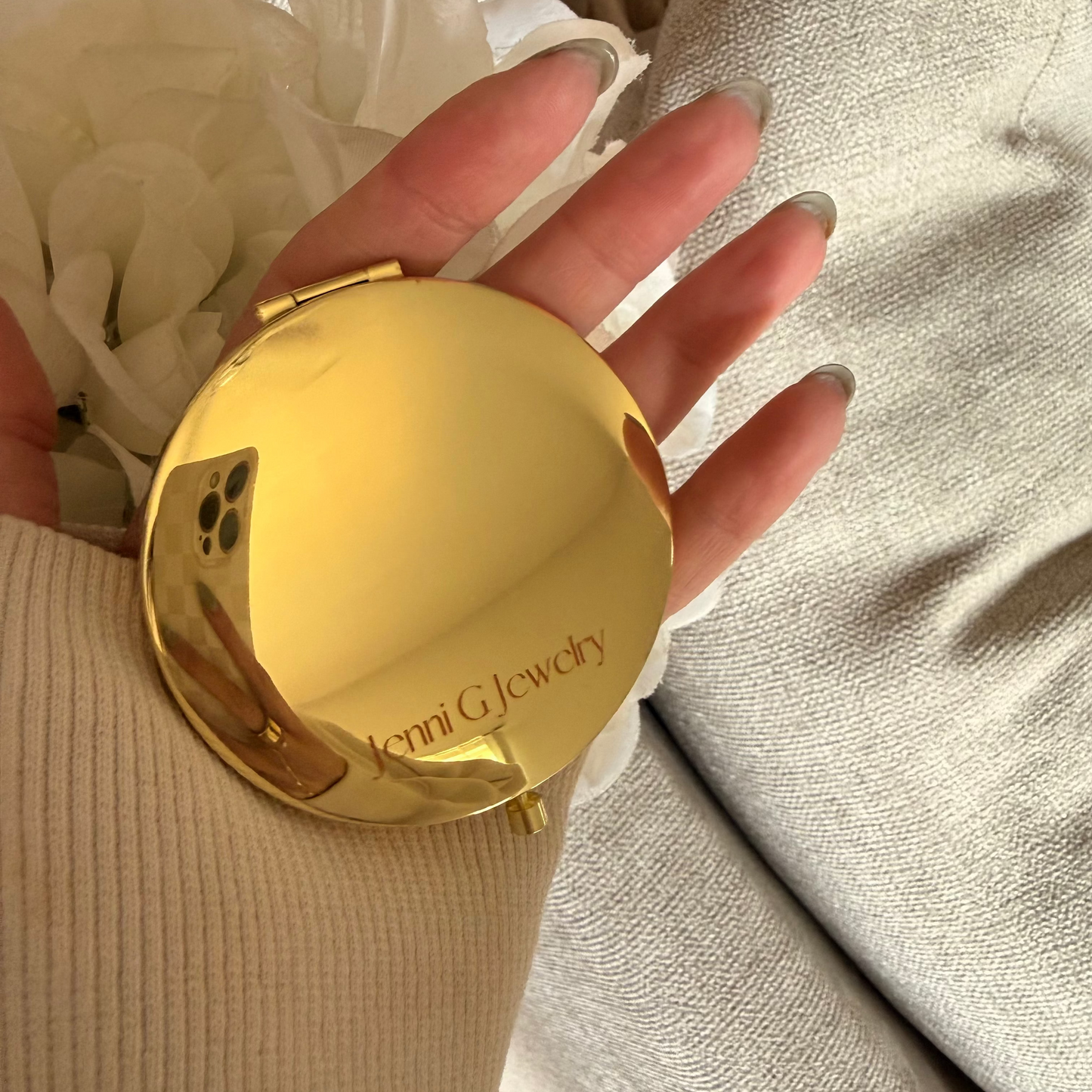 Engraved Locket Mirror