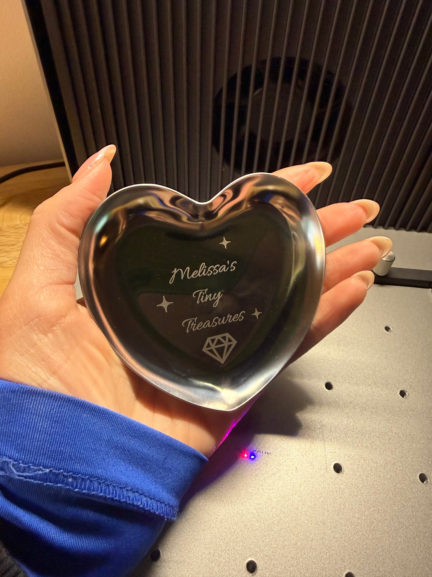 Engraved Heart Trinket Tray