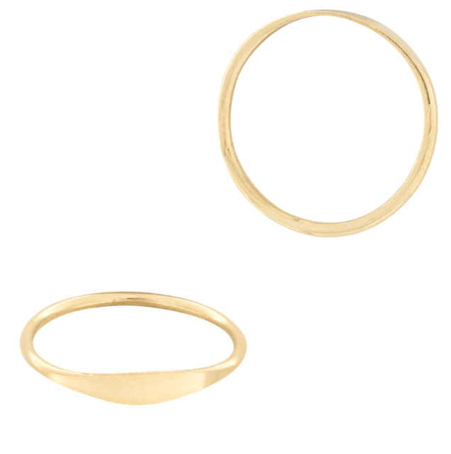 Tiny Engraved Initial Signet Ring