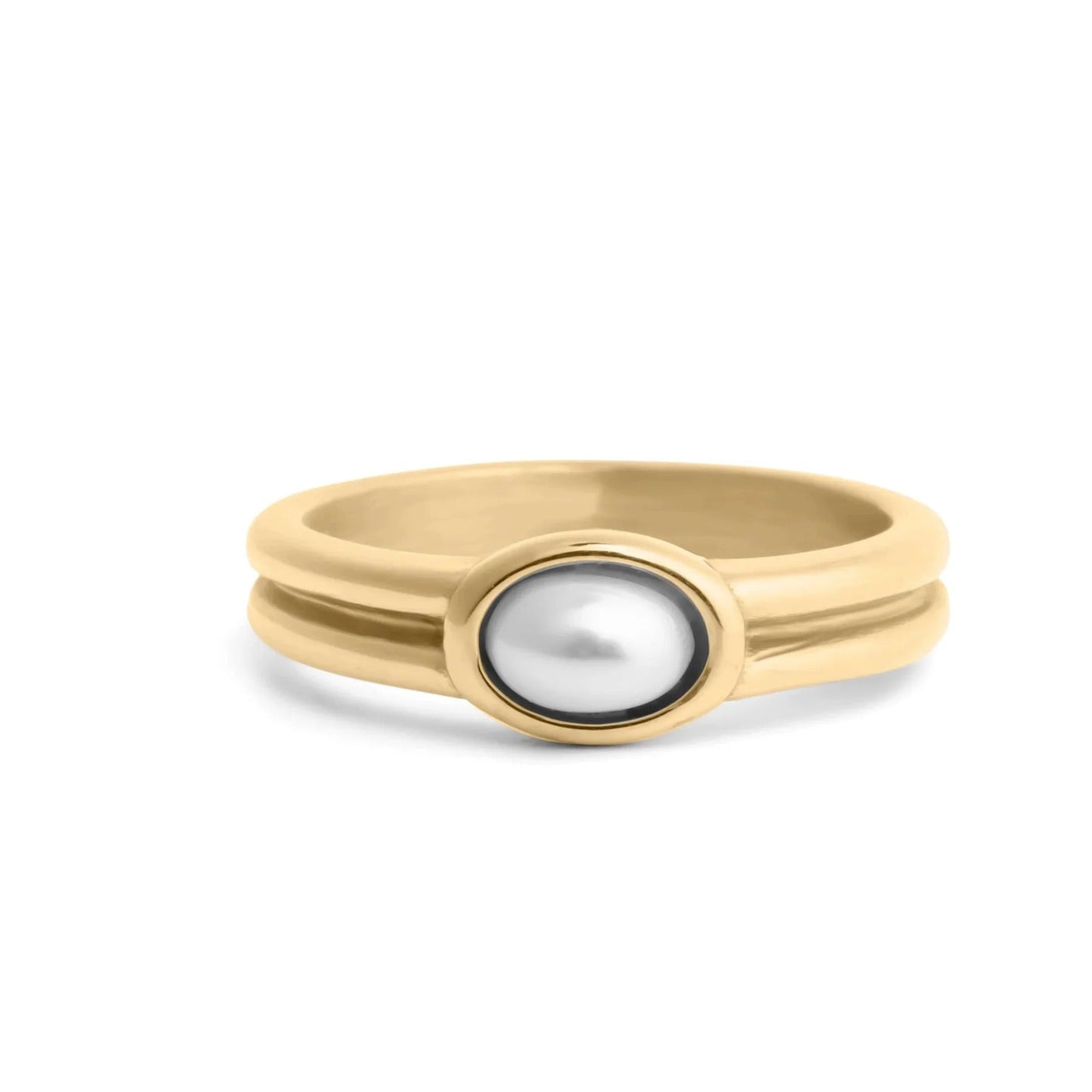 Double Band Pearl Ring
