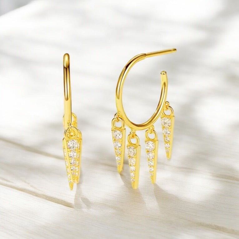 Spikey CZ Hoop