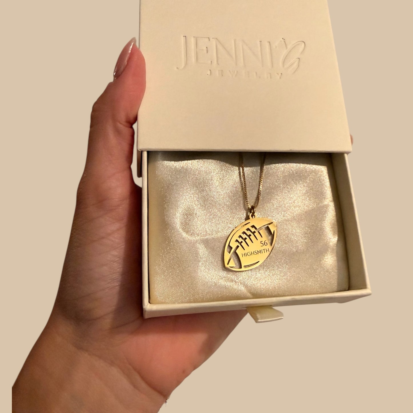 Engraved Football Necklace
