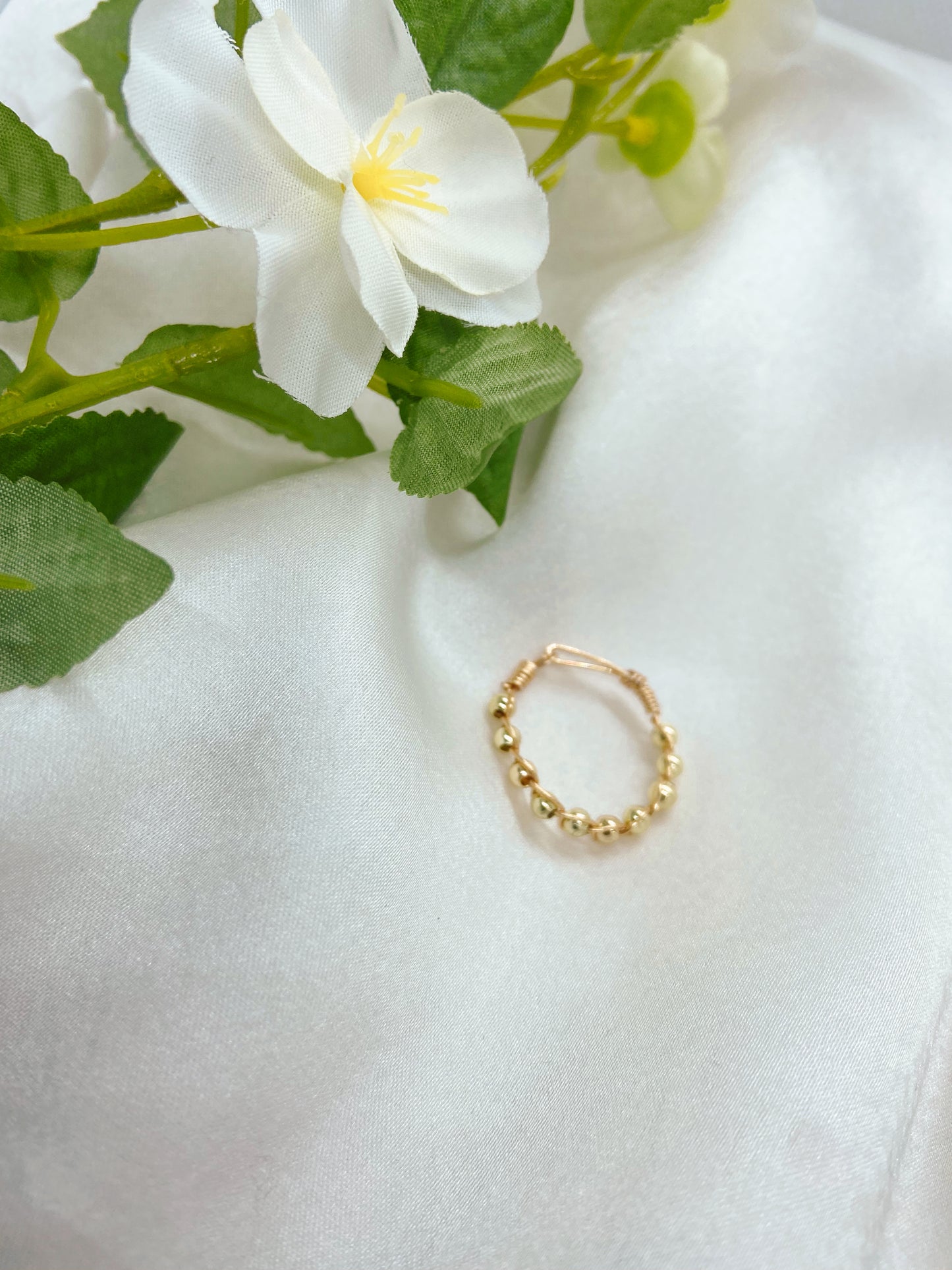Gold Ball Braided Ring