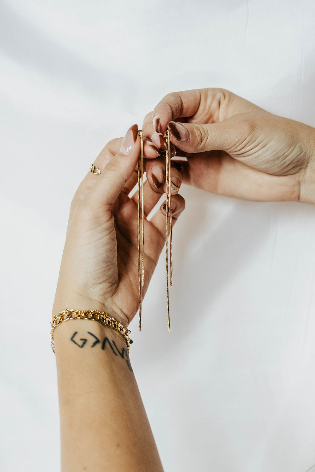 Long Box Chain Drop Earrings