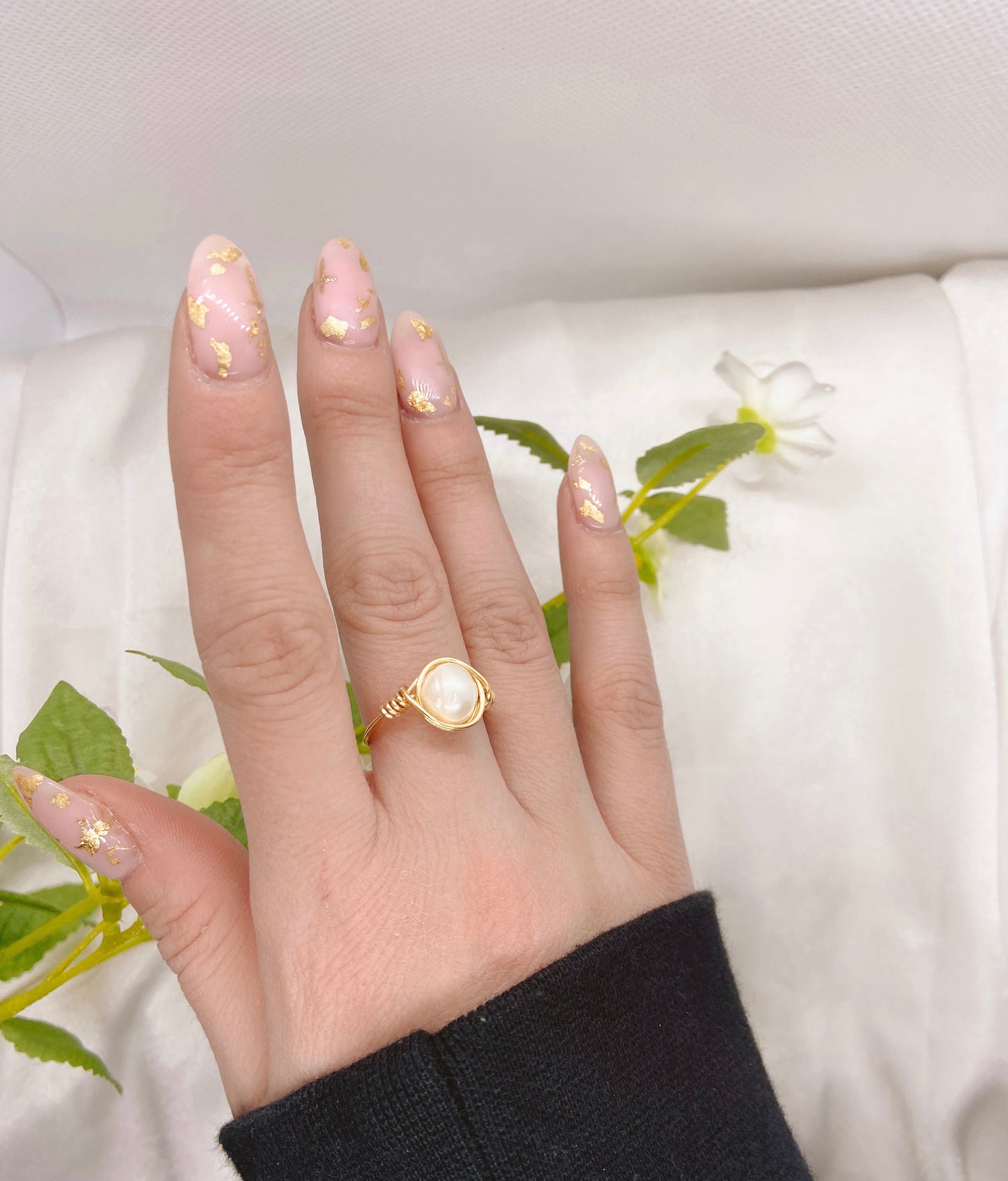 Freshwater Pearl Wire Wrapped Ring
