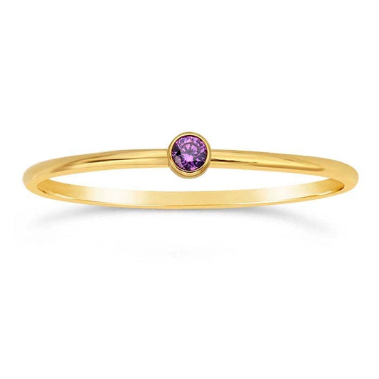 Purple CZ Diamond Ring