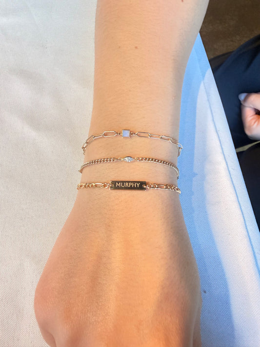 Permanent Jewelry Engraved Rectangle Blank Connector