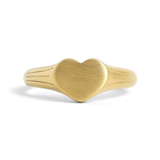 Engraved Heart Signet Ring