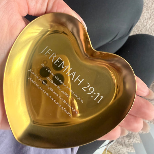 Engraved Heart Trinket Tray