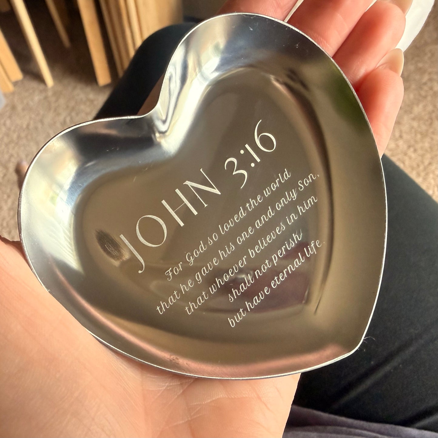 Engraved Heart Trinket Tray