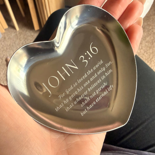 Engraved Heart Trinket Tray