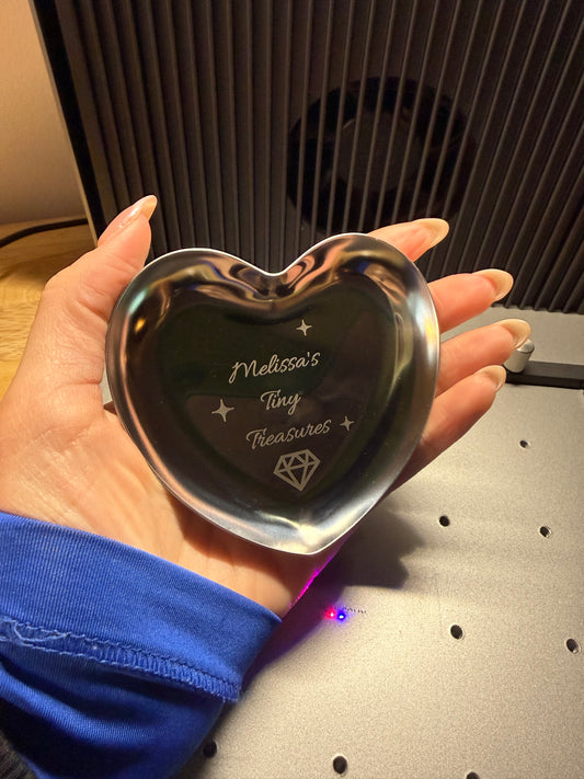 Engraved Heart Trinket Tray