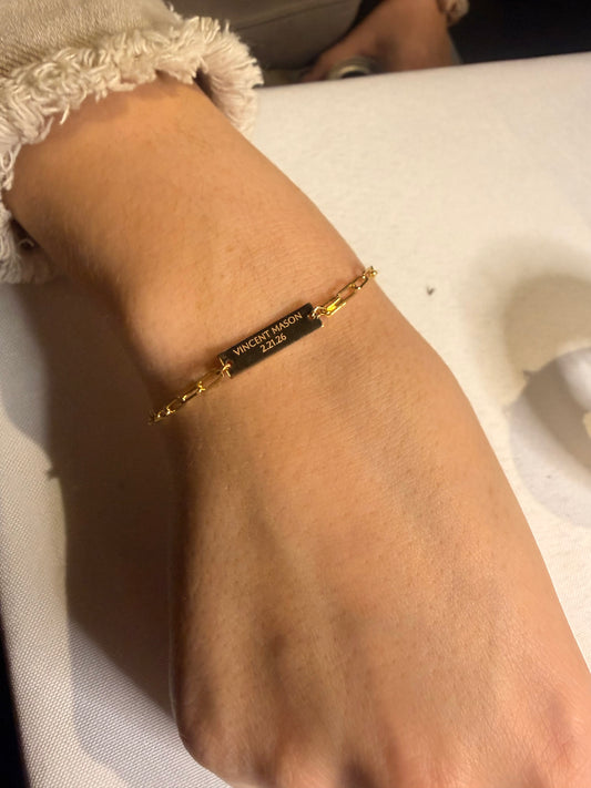 Permanent Jewelry Engraved Rectangle Blank Connector