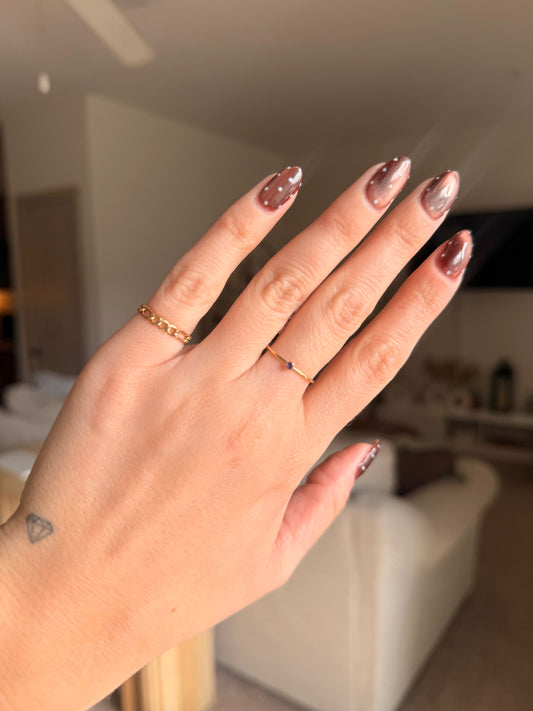 Purple CZ Diamond Ring