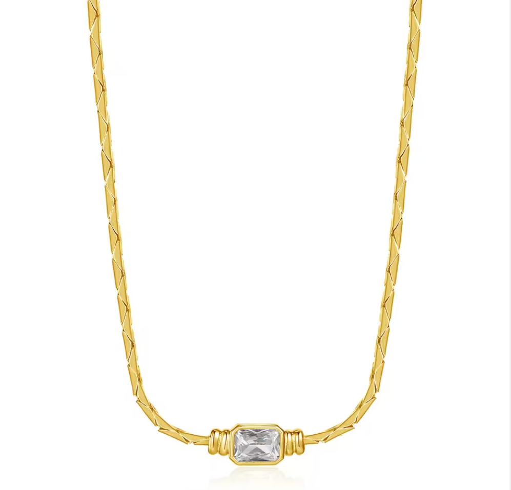 Choker Baguette CZ Diamond Necklace