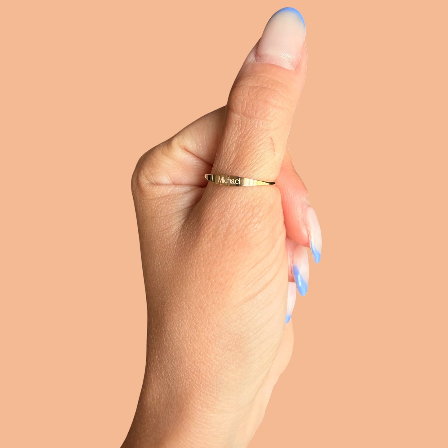Tiny Engraved Signet Ring