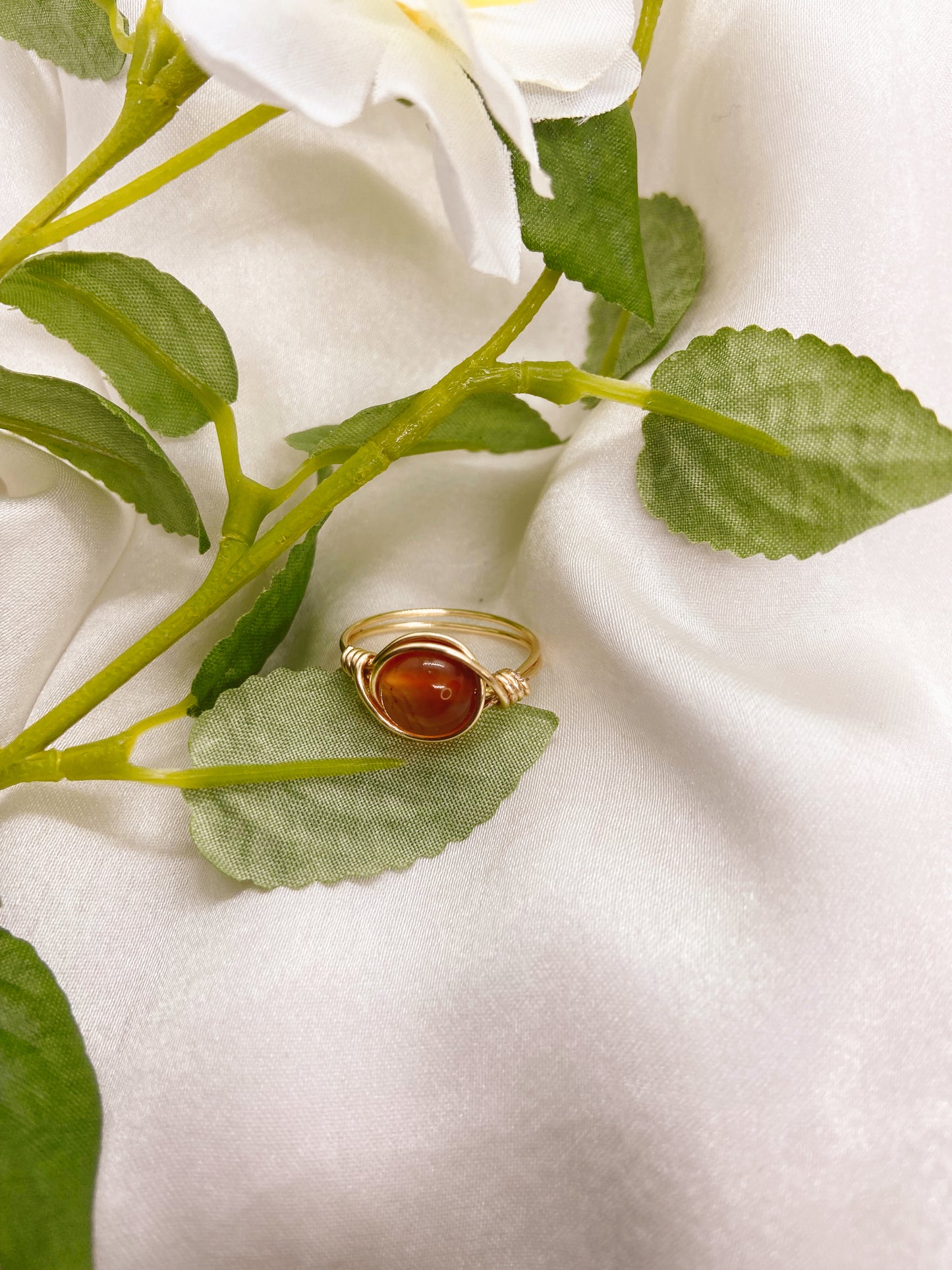 Carnelian Wire Wrapped Ring