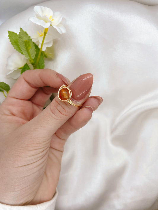 Carnelian Wire Wrapped Ring