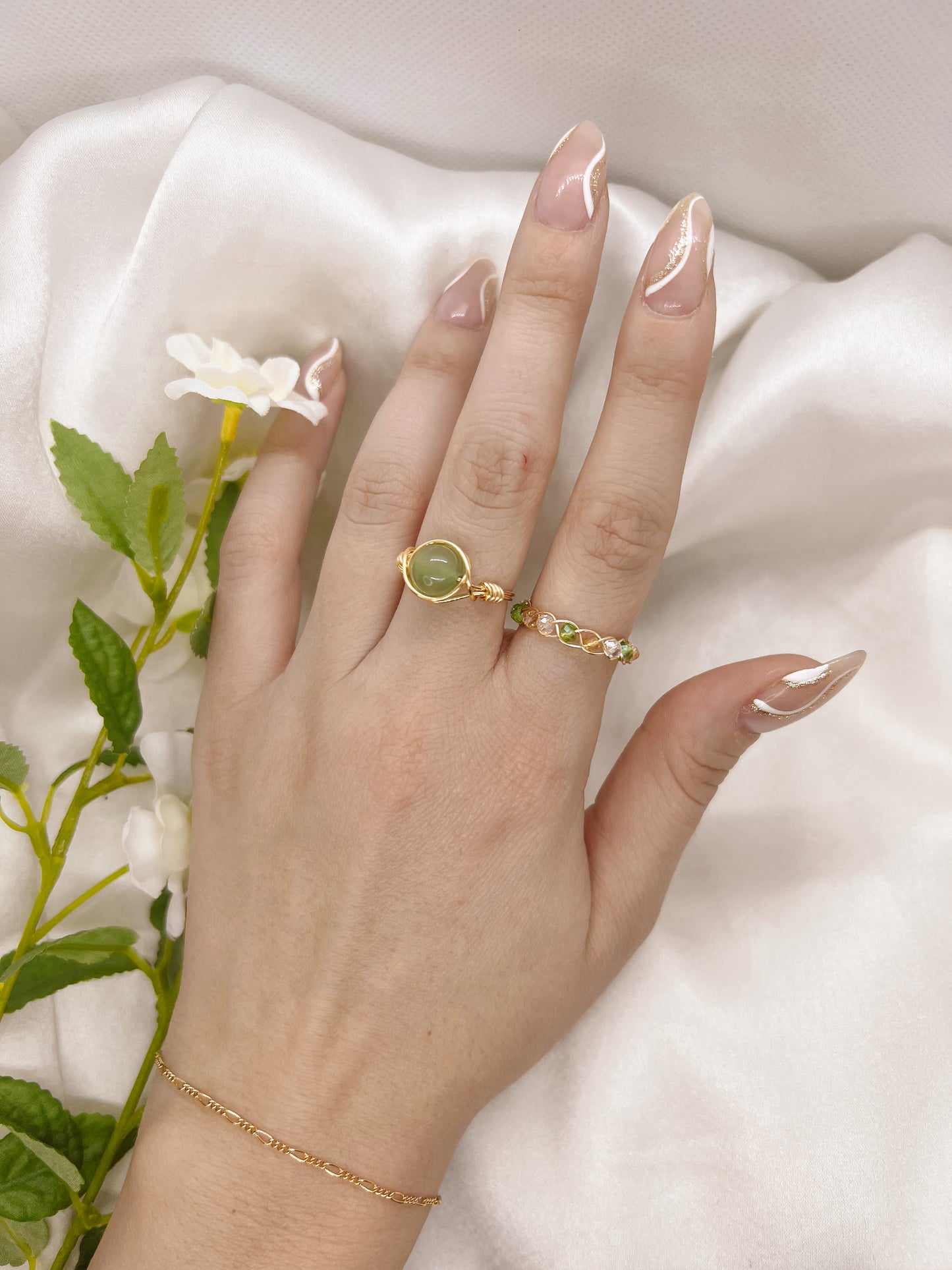 Green Aventurine Wire Wrapped Ring